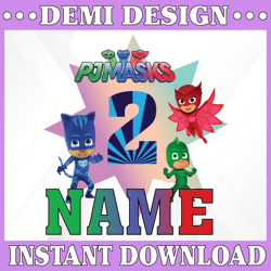 personalized name and ages, pj masks png iron on transfer, personalized diy mommy, daddy, birthday girl party printables