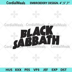 black sabbath basic logo rock band embroidery design download file