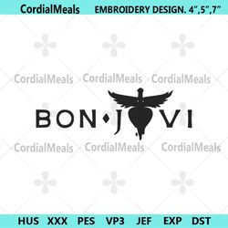 bon jovi logo rock band embroidery design download file