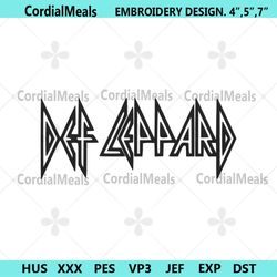 def leppard logo rock band embroidery design download file