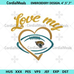 love my jacksonville jaguars embroidery design file