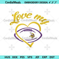 love my minnesota vikings embroidery design file download