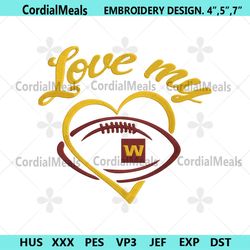 love my washington commanders embroidery design file download