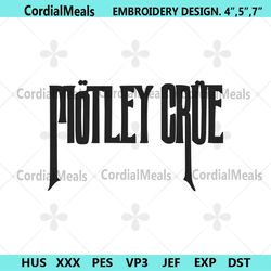 motley crue logo rock band embroidery design download file