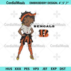 cincinnati bengals team betty boop embroidery design file