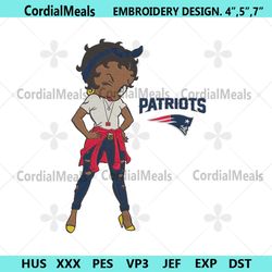 new england patriots team betty boop embroidery design file