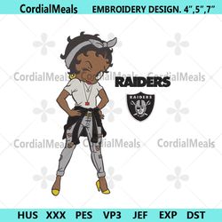 las vegas raiders team betty boop embroidery design file