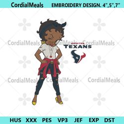 houston texans team betty boop embroidery design file