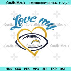 love my los angeles chargers embroidery design file