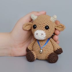 bull crochet pattern, amigurumi bull tutorial, diy mini toy cow, stuffed toy bull pattern,