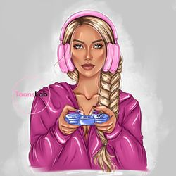 Gamer Girl Logo Design Gamer Logo Cartoon Logo Streamer Logo Twitch Streamer Logo Design Twitch Branding Streamer Girl