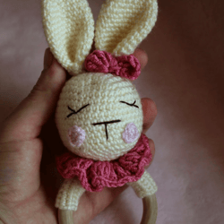 cotton teether, bunny toy, newborn gift, kids toys,baby rattle