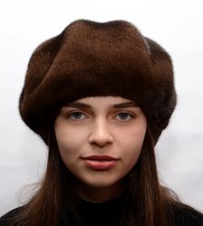 womens mink berets. real fur hat. mink hats. fur beret. winter berets. women berets. ladies fur hats. womens fur berets