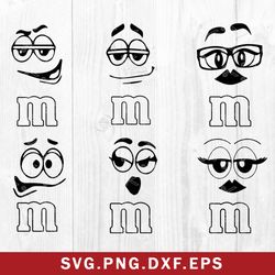 m and m face bundle svg, m and m face svg, m&m faces svg, m's face letter m logo svg, png dxf eps file