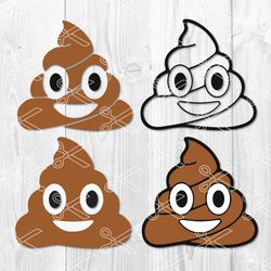 poop emoji bundle svg, poop emoji svg, emoji svg, poop svg, funny svg, png dxf eps file