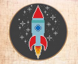 rocket cross stitch pattern space cross stitch baby boy cross stitch stars cross stitch