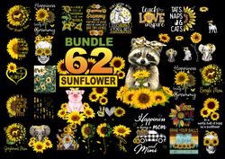 Combo Sunflower PND Bundle, American Flag Sunflower png, You Are My Sunshine png, Funny Skull Sunflower, Digital Downloa