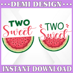 Two Sweet Svg, 2nd Birthday Cut File, Watermelon Birthday Svg, Two Year Old Saying, Watermelon Party Summer Svg