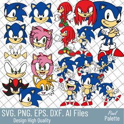 sonic the hedge hog bundle svg, cartoon svg, sonic svg, sonic characters svg, sonic vector, sonic clipart, hedge hog svg