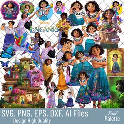 mega bundle princess cartoon svg files, bundle cartoon svg, encanto svg, frozen svg, moana svg, ariel svg, elsa svg, sti