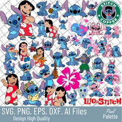 bundle stitch layered svg, stitch valentines svg, valentines svg, bluealien, instant download, svg, png