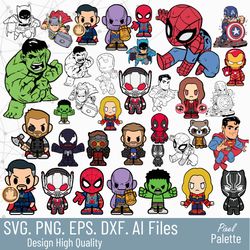 marvel svg png image design bundle for cricut updated new characters