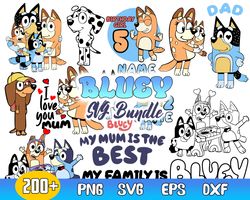 bluey heeler bundle svg, bluey svg, bluey vector, bluey clipart,  cartoon bundle svg