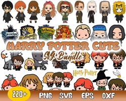 bundle harry potter svg, harry potter cute svg, harry potter chibi svg, png dxf eps file