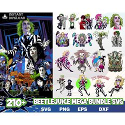 210 beetlejuice bundle svg, beetlejuice svg, horror movie svg, zombie svg, sandworm svg, lydia deetz svg, beetlejuice cr