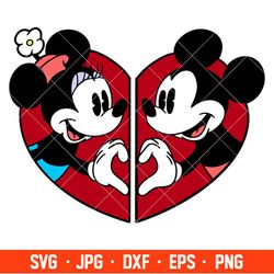 vintage valentine mickey & minnie svg, love svg, valentines day svg, disney svg, cricut, silhouette vector cut file