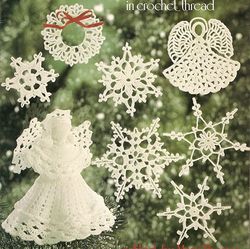 christmas ornaments & snowflakes vintage crochet pattern pdf