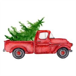 red christmas truck pine trees svg, christmas svg, pine trees svg, red truck svg, christmas tree svg, christmas light sv
