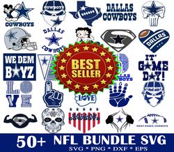 50  Dallas Cowboys Svg Bundle, NFL svg, Football Svg