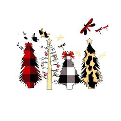 tree christmas svg, christmas svg, pinetree svg, leopard dragonfly svg, plaid dragonfly svg, cheetah dragonfly svg, chri