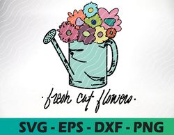 watering can svg,  spring floral fresh cut flowers cute spring cricut file, svg, dxf, png, eps