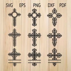 cross  svg, cross template for cricut, silhouette, svg, dxf, eps, png, cross svg , cross monogram frame