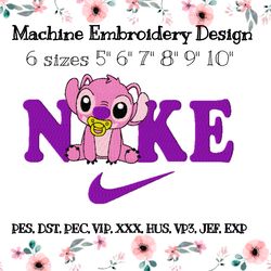 little cute angel with nike embroidery design