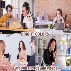 " cinematic bright airy colors film luts for photos and videos  mobile & desktop presets"