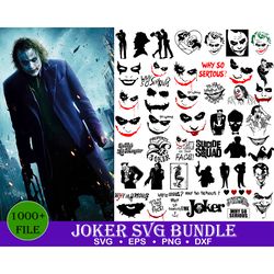 1000 joker svg bundle, joker printable, horror movies svg, suicide squad svg, joker face, joker smile,joker png, joker s