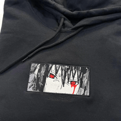 sasuke embroidered crewneck, naruto shippuden embroidered sweatshirt, inspired embroidered manga anime hood