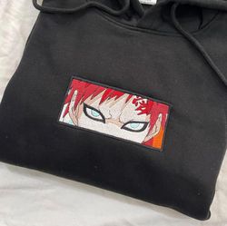 garaa embroidered crewneck, naruto shippuden embroidered sweatshirt, inspired embroidered manga anime ho