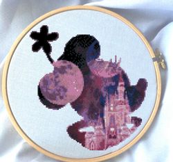 minnie cross stitch, cartoon pdf instant download pattern, home decor embroidery