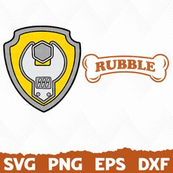 rubble svg, rubble paw patrol svg, paw patrol svg, dog patrol svg, patrol dog png, dog patrol logo, cartoon dog svg