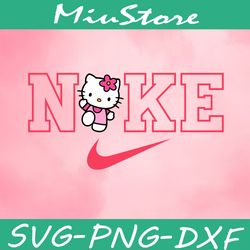 hello kitty nike logo svg,png,dxf,cricut