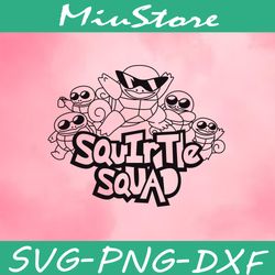 pokemon squirtle squad svg, pokemon outline svg,png,dxf,cricut