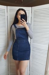 denim overall dress