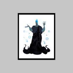 hades hercules disney art print digital files decor nursery room watercolor