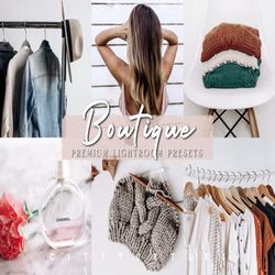 clean white fashion boutique lightroom presets, studio product photography presets mobile & desktop presets