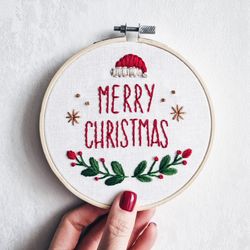 tiny christmas hand embroidery pdf pattern botanical embroidery pattern