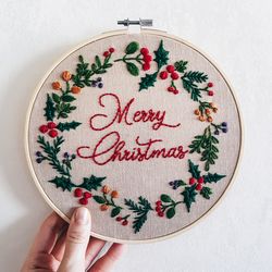 christmas hand embroidery pdf pattern botanical embroidery pattern